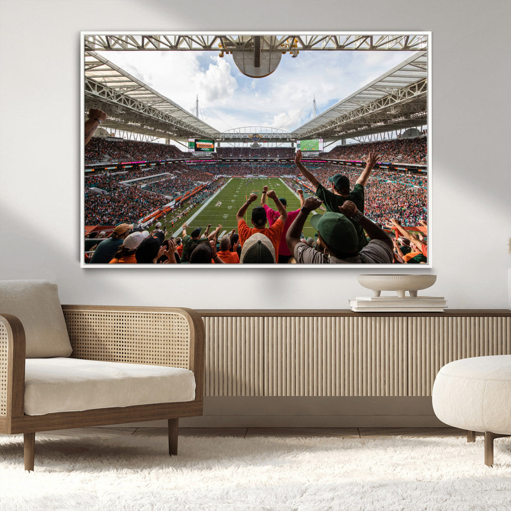 Miami Hurricanes Football Team Wall Art Print - Miami Hard