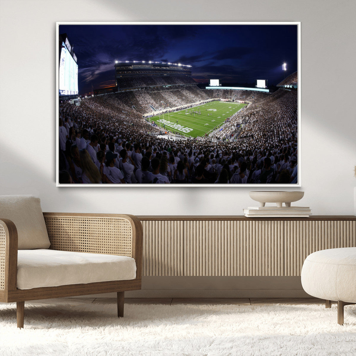 Michigan State Spartans Canvas, Framed Football Team Print -