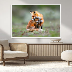 Heartwarming Fox and Baby Cub Wall Art | Ready to Hang