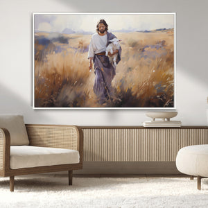Jesus the Good Shepherd Wall Art Canvas Print - Lost Lamb