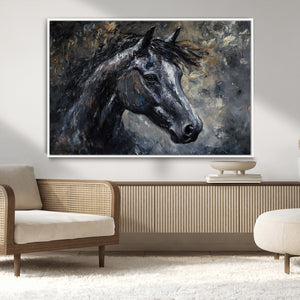 Large Abstract Horse Wall Art Canvas Print | Farmhouse Wall