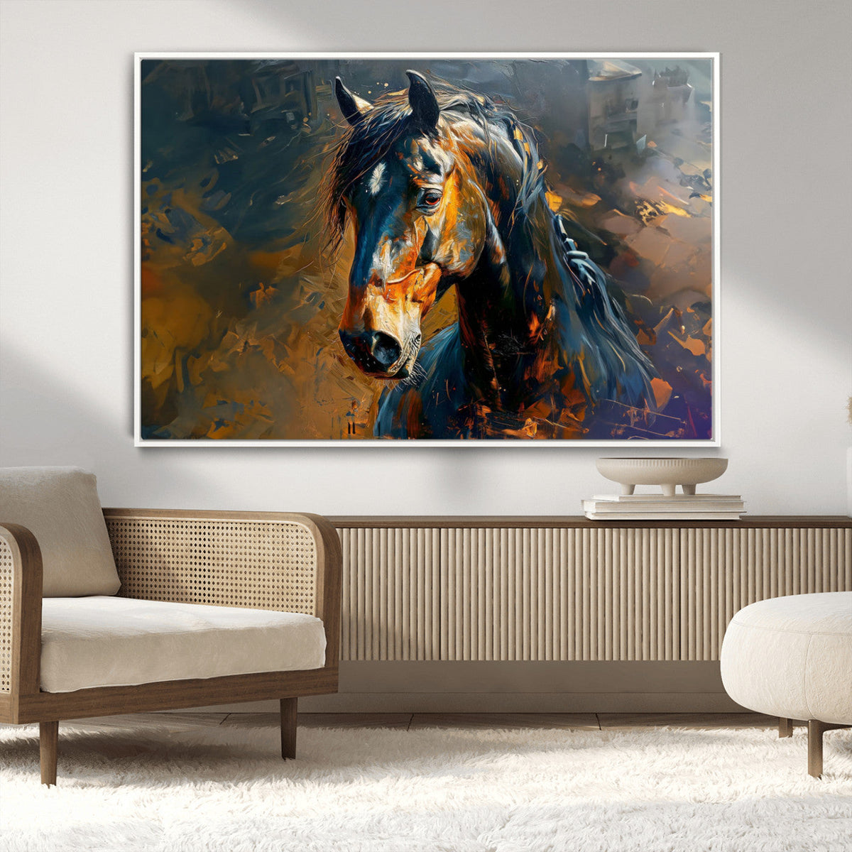 Abstract Horse Wall Art Canvas Print | Farmhouse Wall Decor