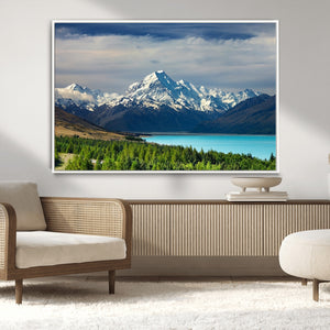 Mount Cook and Lake Pukaki Canvas Wall Art Print – Majestic