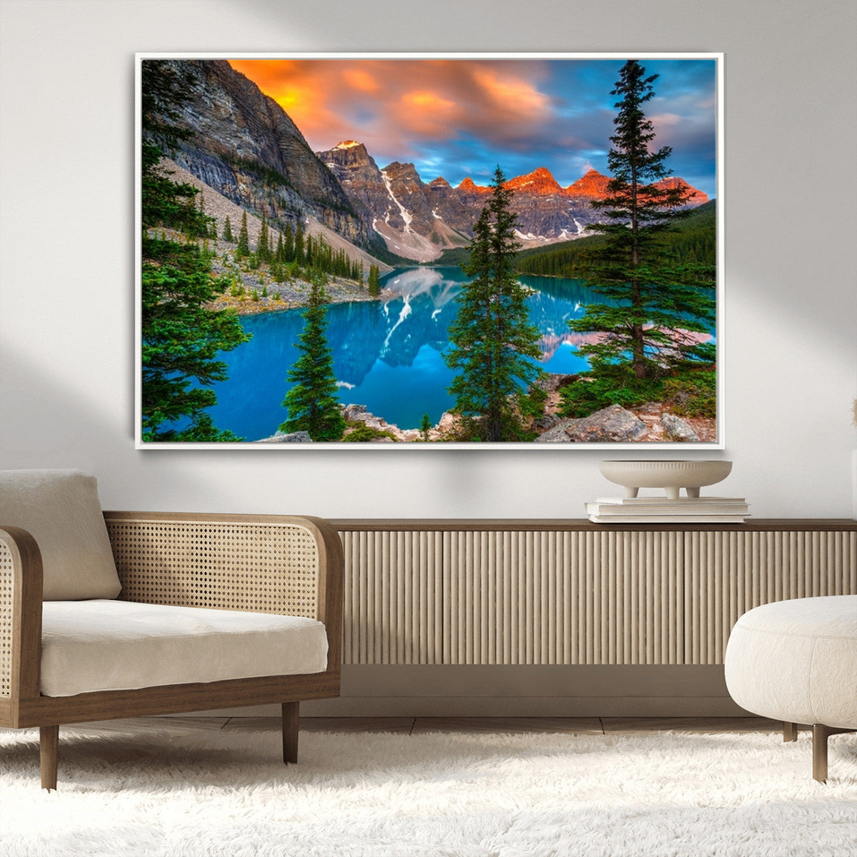 Canadian Rockies Moraine Lake Wall Art Canvas Print, Pine