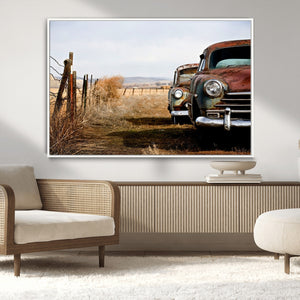 Old Rustic Classic Car Wall Art Canvas Print