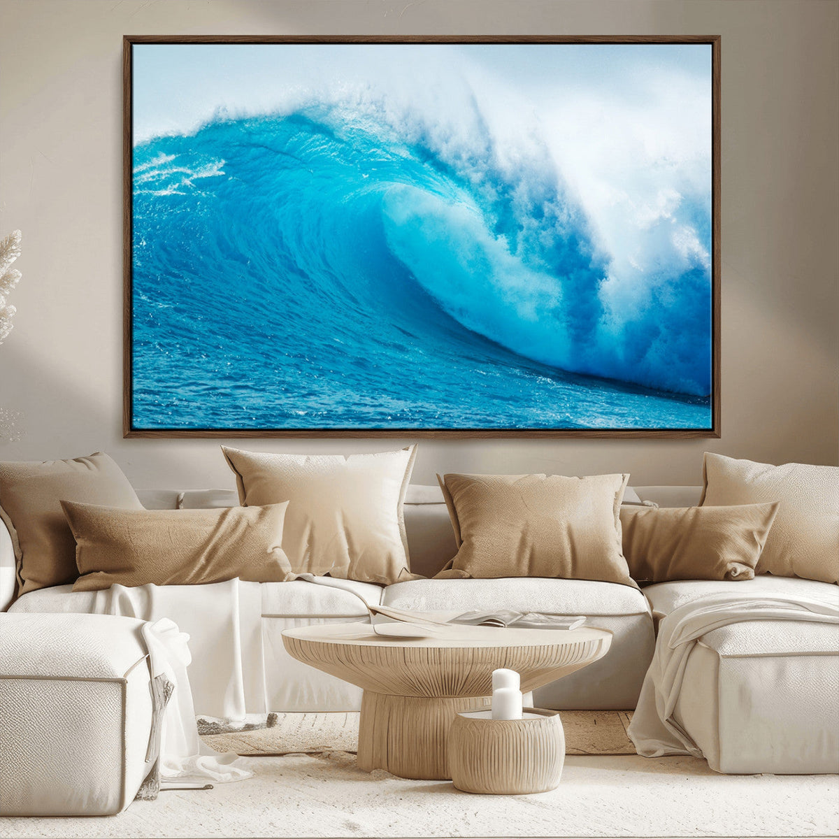 Big Ocean Surfing Wave Wall Art Canvas Print