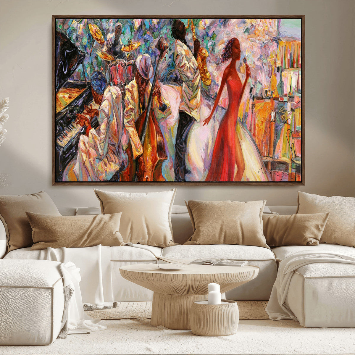 Abstract Afro American Jazz Canvas Wall Art | Music-Inspired