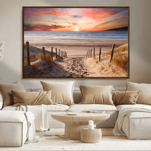 Sunset on the Sea Wall Art Canvas Print