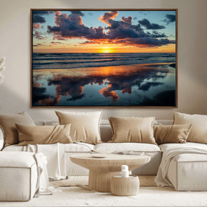 Beach Sunset Print - Stunning Ocean Canvas Artwork with
