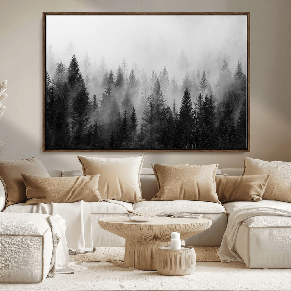 Fogy Forest Canvas Wall Art Print - Mountain Wall Art with