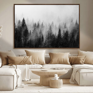 Fogy Forest Canvas Wall Art Print - Mountain Wall Art with