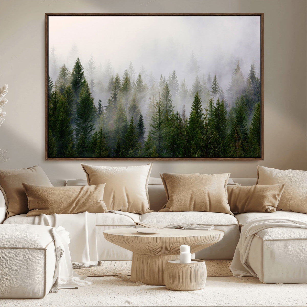 Forest Wall Art Canvas Print | Foggy Forest Wall Art | Pine