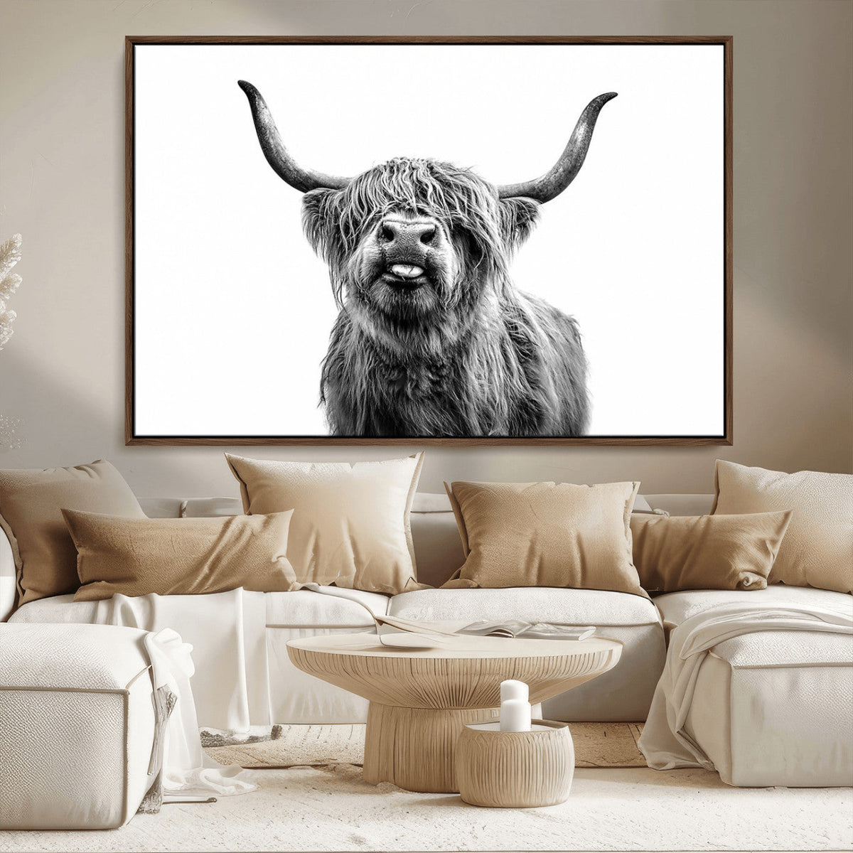 Fanny Scottish Highland Cow Cattle Art Print Farmhouse Wall