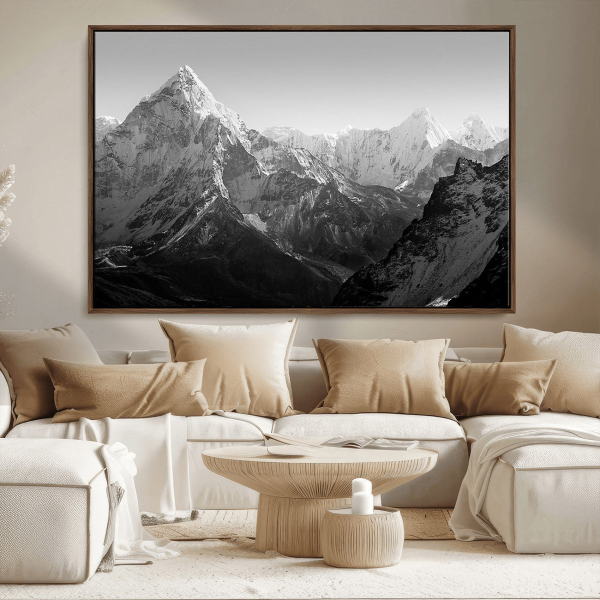 Everest Himalaya Mountain Peaks Black & White Triptych
