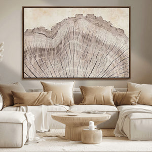 Tree Ring Wall Art Triptych, Rustic Wood Ring Canvas Print,