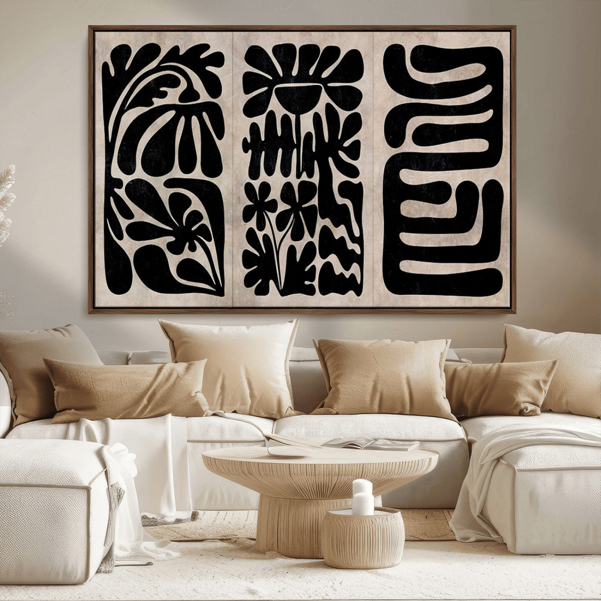 Canvas Print Wall Art Abstract Art Boho, Framed Boho Art