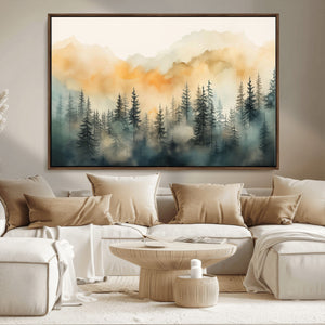 Abstract Forest Print - Mountain Wall Art | Autumn Landscape