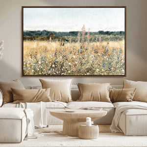 Wildflower Field Wall Art Canvas | Nature-Inspired Landscape