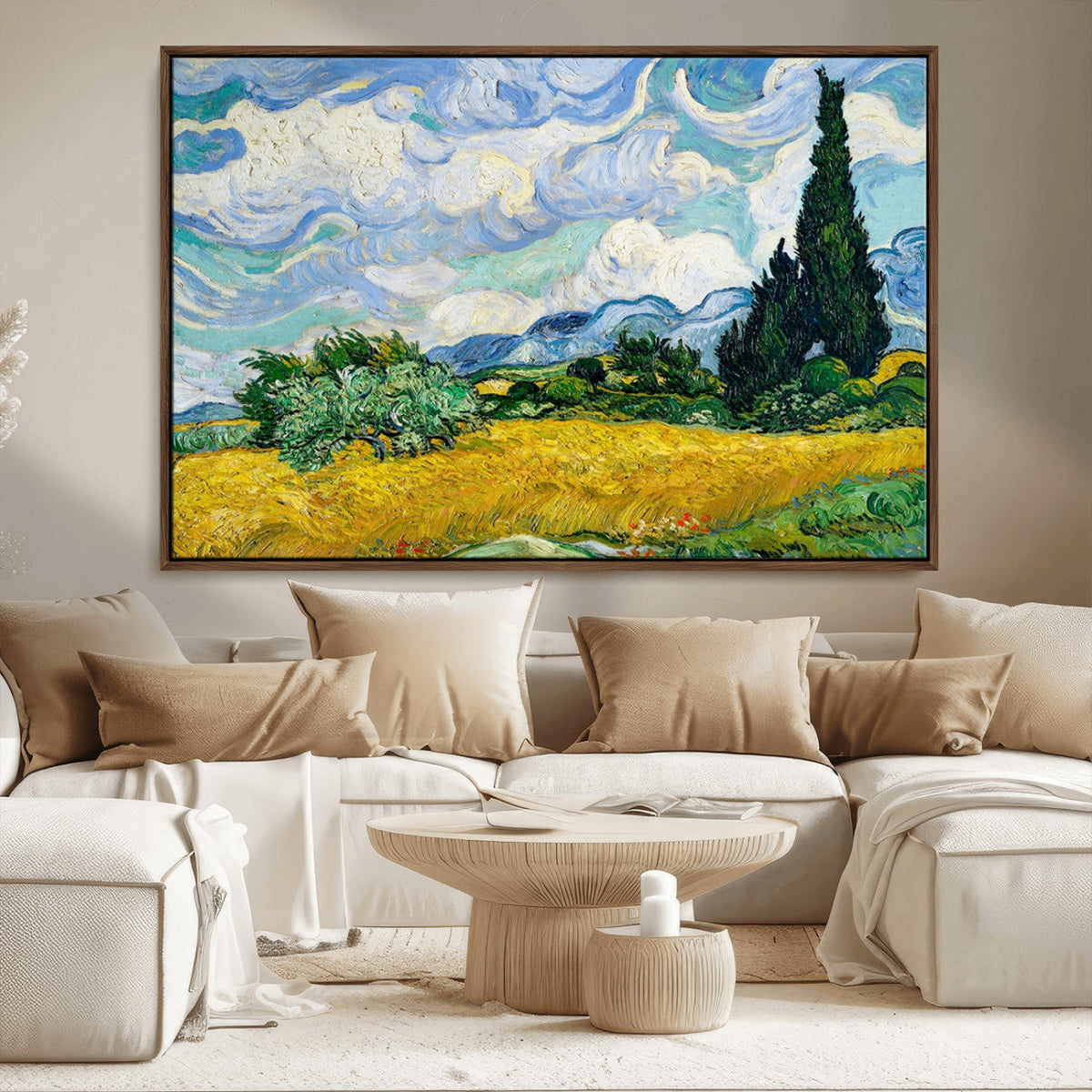 Wheatfield With Cypresses By Van Gogh Painting Wall Art