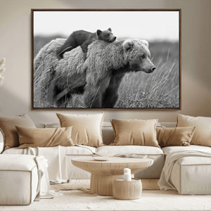 Bear and Cub Wall Art Canvas | 399 Bear Cub