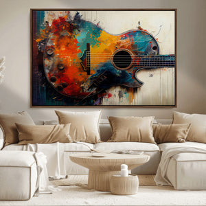 Abstract Guitar Wall Art Canvas | Vibrant Music-Inspired Art