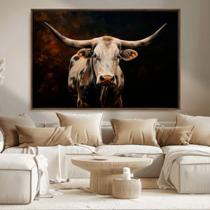 Texas Longhorn Wall Art | 3-Panel Large Texas Longhorn