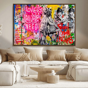 Follow Your Dreams & Love is All We Need Graffiti Street Art