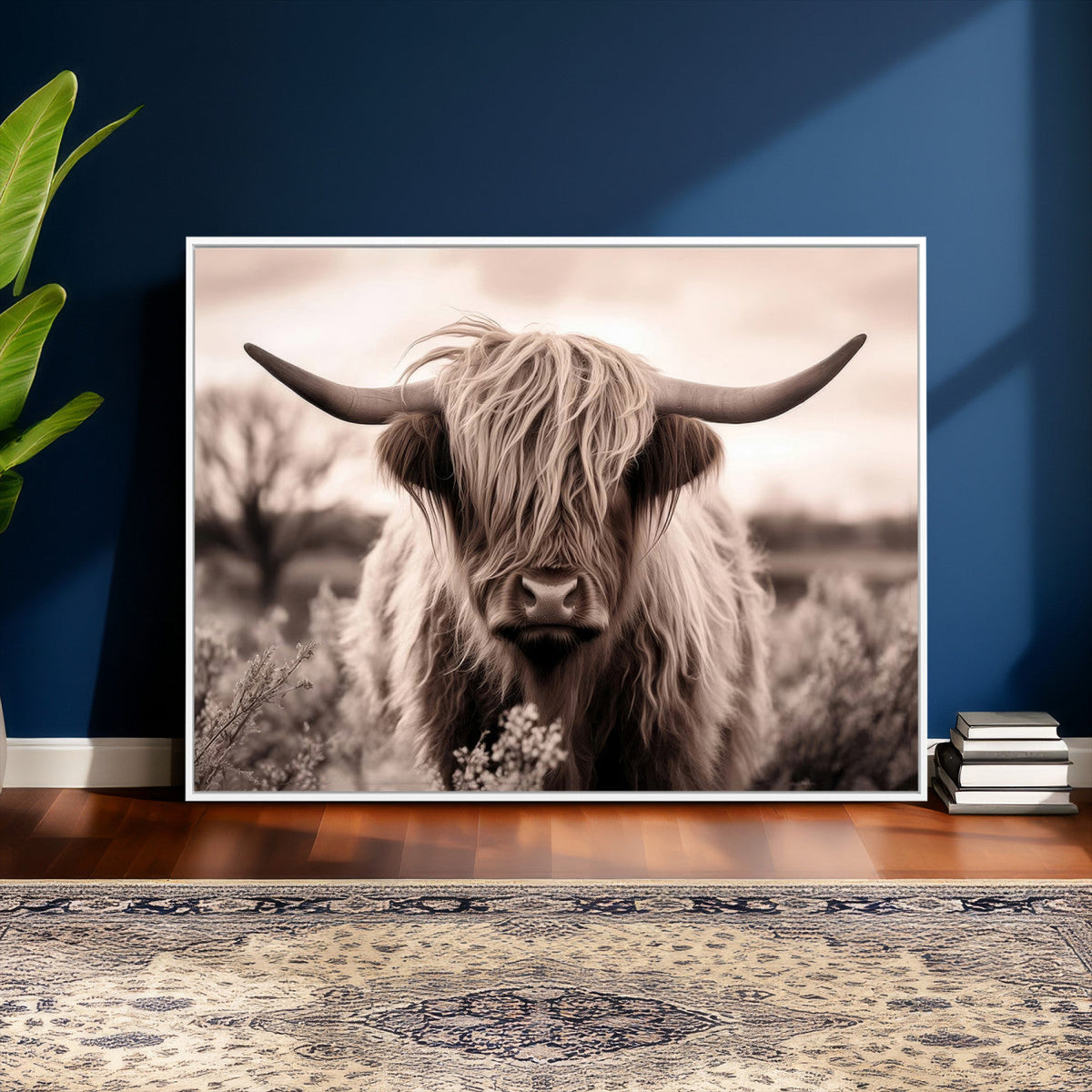 Scottish Cow Longhorn Wall Art Canvas Print