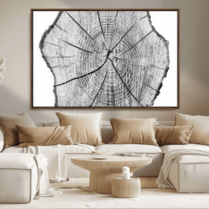 Rustic Tree Ring Wall Art Canvas Print – Framed and Ready to