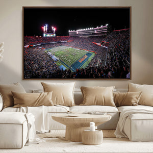 Ben Hill Griffin Stadium Night Game Triple Canvas Wall Art -