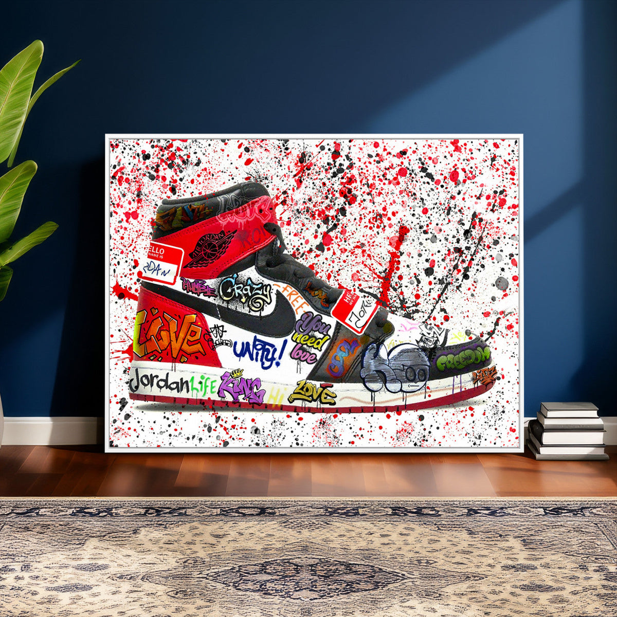 Jordan Shoes Graffiti Wall Art Canvas Print- Jordan Graffiti