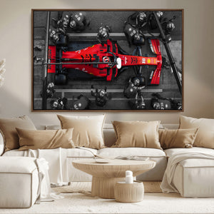 Ferrari Pit Stop Canvas Wall Art – Precision and Speed