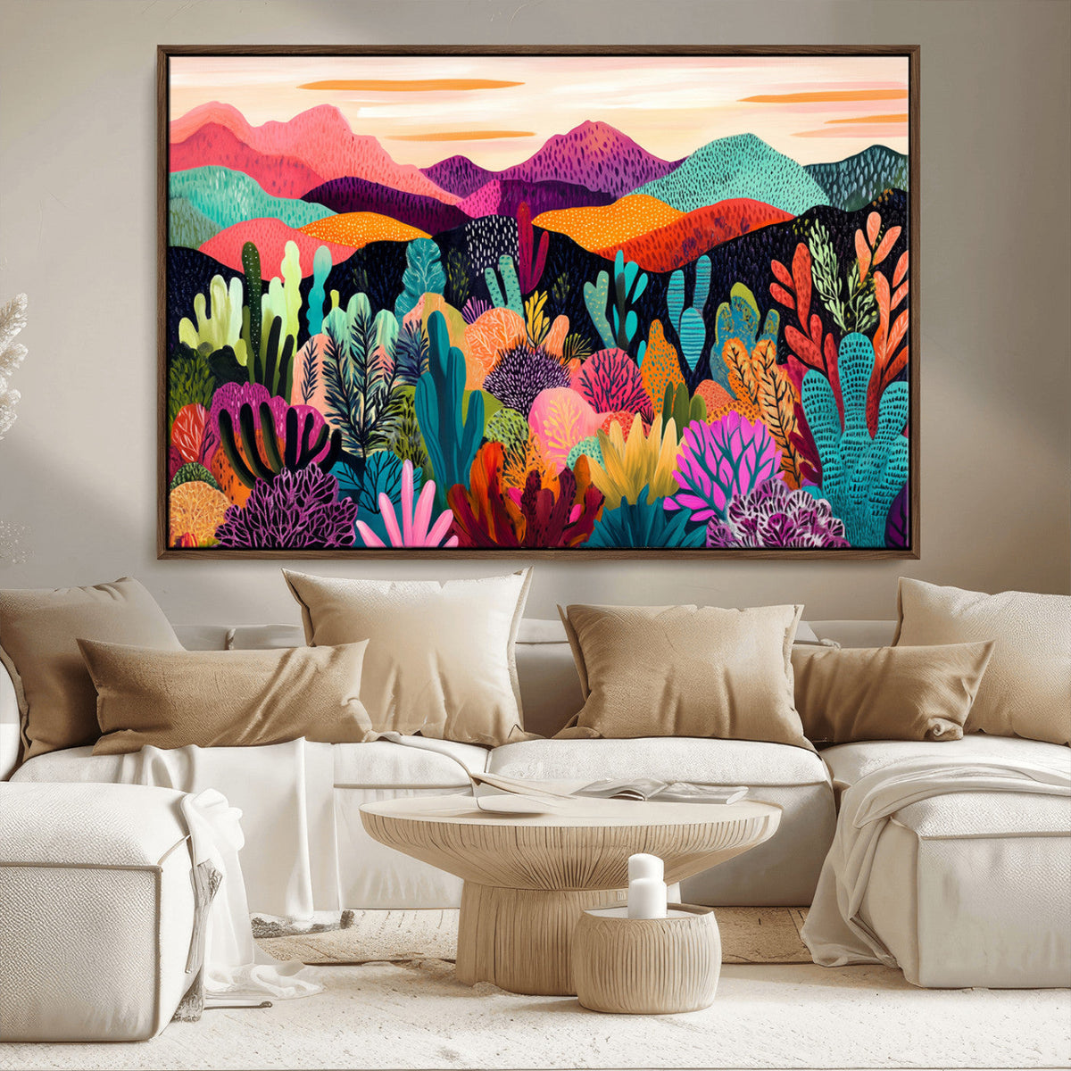 Abstract Kusama Print - Landscape Canvas Wall Art Print -