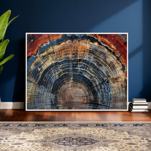 Abstract Tree Ring Wall Art Canvas Print