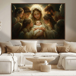 Mary Jesus Canvas Wall Art Print - Madonna and Child with