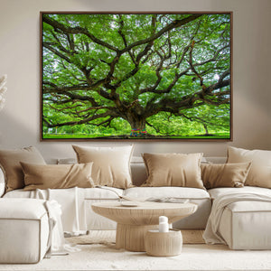 Oak Tree Wall Art Print, Forest Canvas Wall Art for Home and