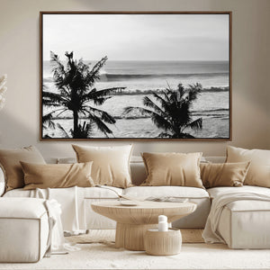 Tropical Coastline Wall Art Canvas Print – Framed Palm Trees
