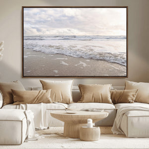Ocean Waves Wall Art Canvas Print – Framed Coastal Shoreline