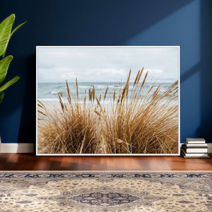 Beach Grass Wall Art Canvas Print – Framed Coastal Dunes Art
