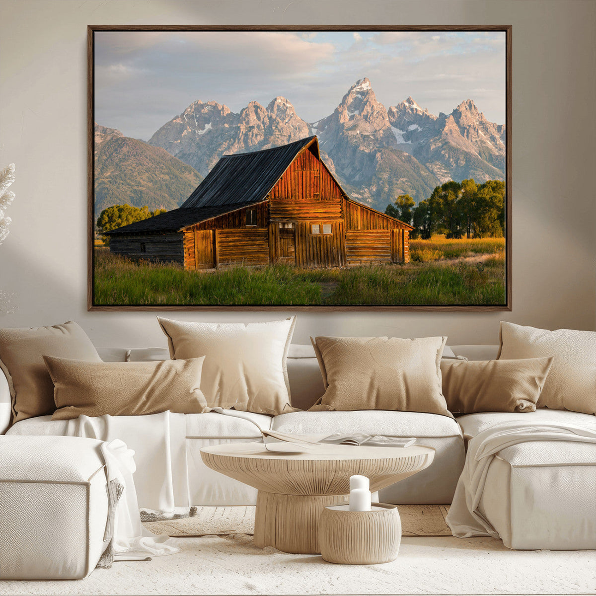 Rustic Barn Wall Art Canvas Print – Framed Grand Teton Park