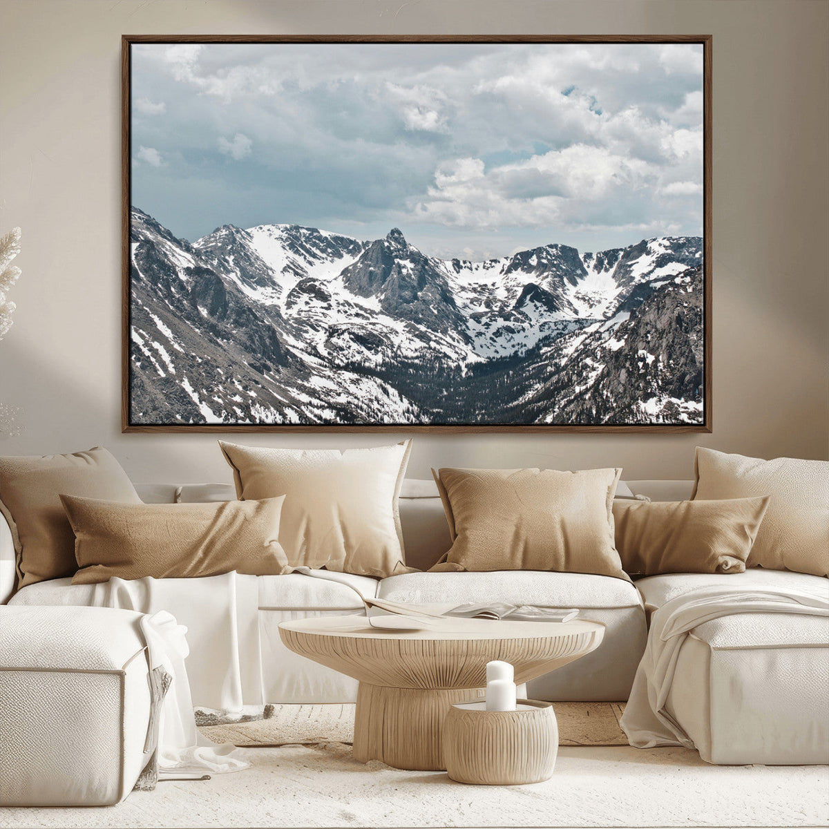 Snowy Peaks Wall Art Canvas Print – Alpine Wilderness