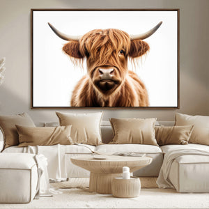 Scottish Highland Cow Canvas Print, Framed Highland Cow