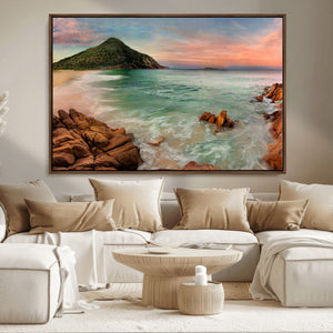 Coastal Landscape Wall Art Canvas Print – Rocky Shore and