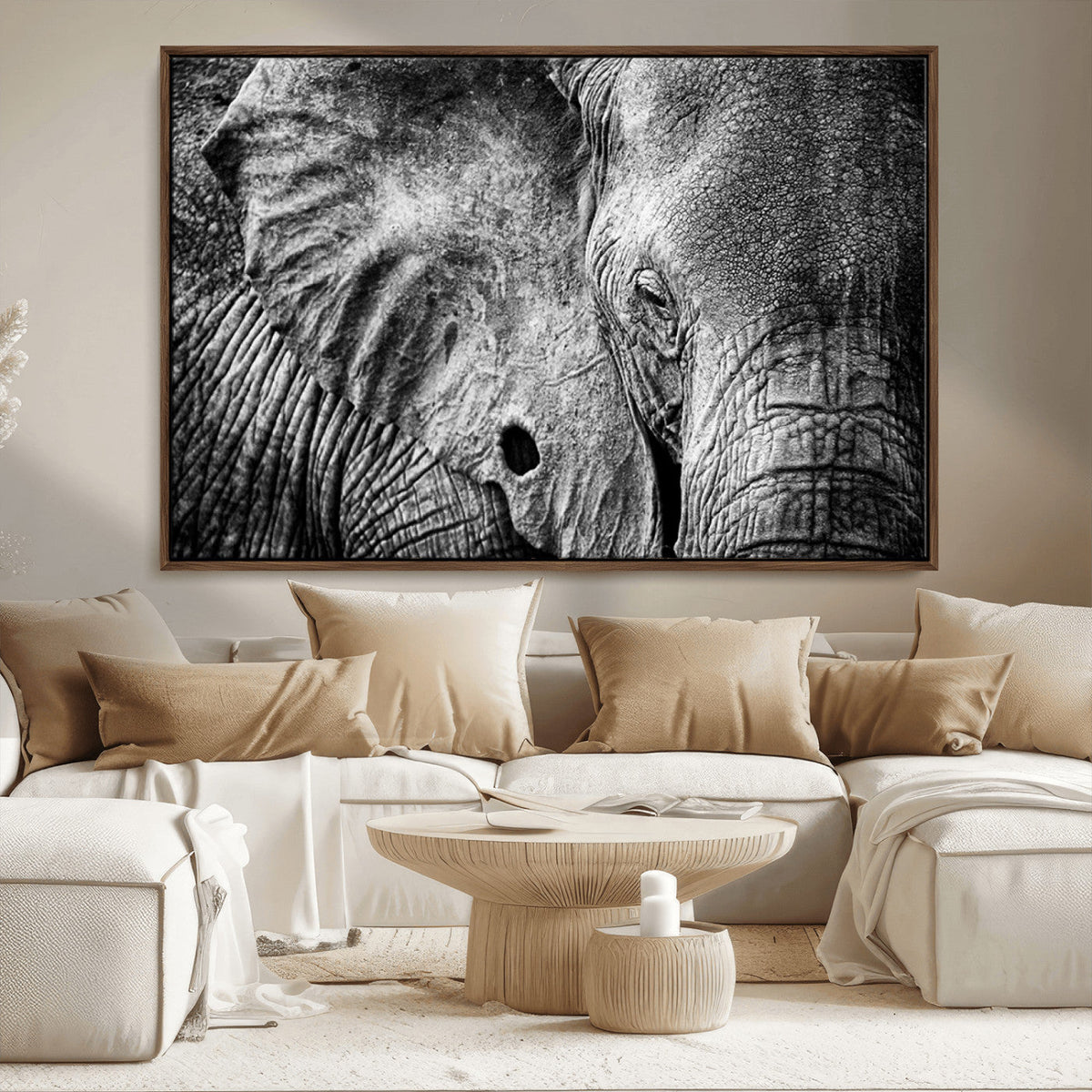 Wild Old Elephant Wall Art Canvas Print