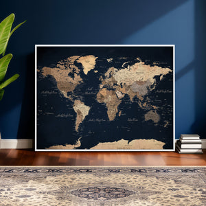 World Map Canvas Print – Detailed Map of the World Wall Art