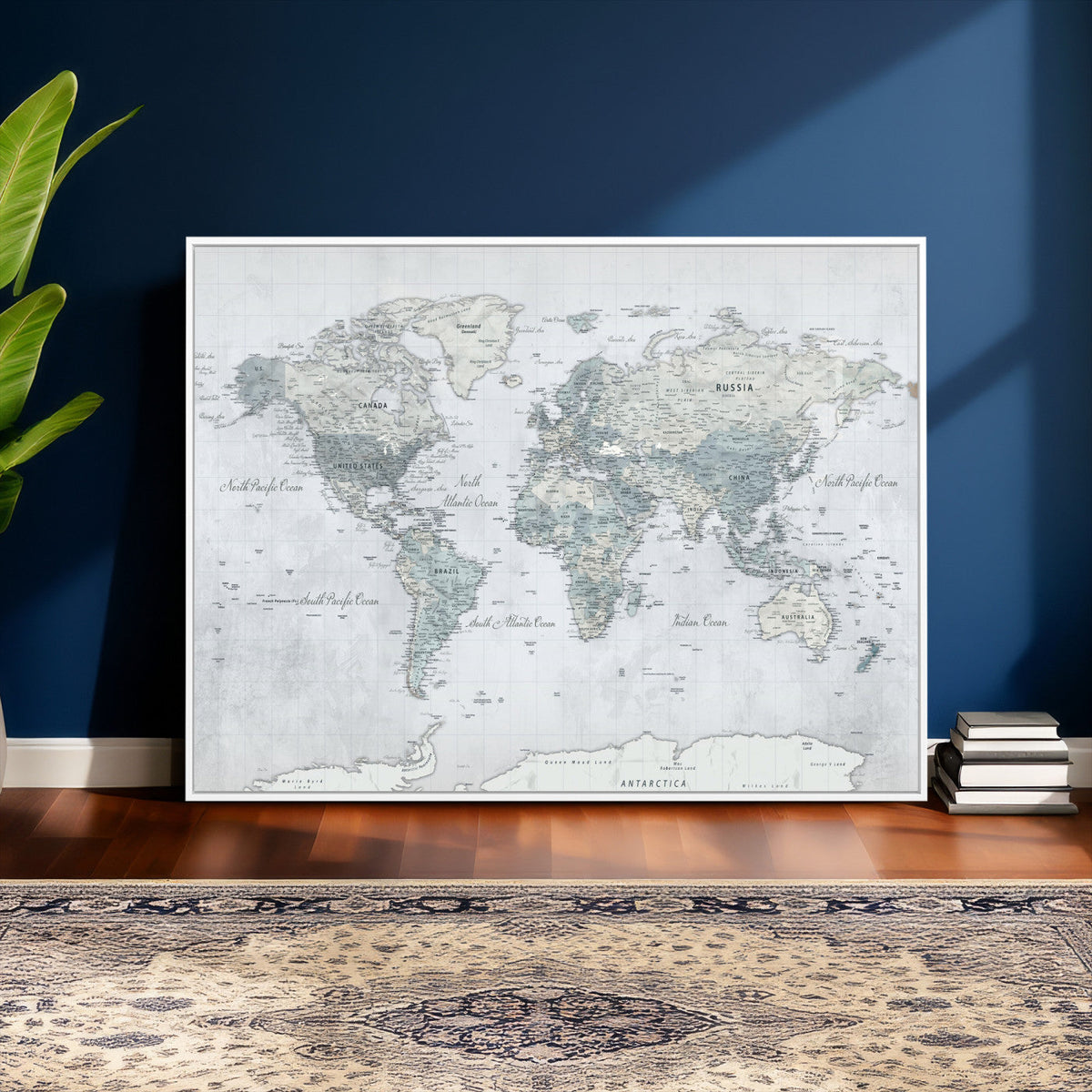 World Map Canvas Print – Detailed Map of the World Wall Art