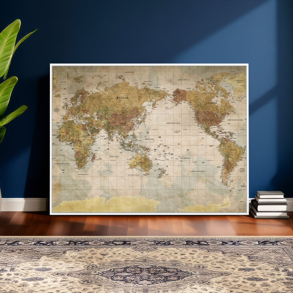 World Map Canvas Print – Detailed Map of the World Wall Art