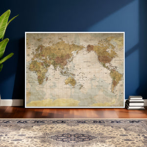 World Map Canvas Print – Detailed Map of the World Wall Art