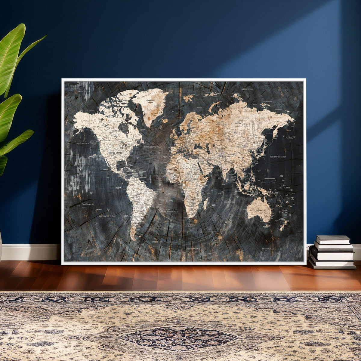 World Map Canvas Print – Detailed Map of the World Wall Art