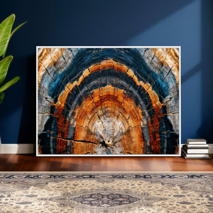 Abstract Wood Grain Canvas Print, Tree Ring Pattern Wall